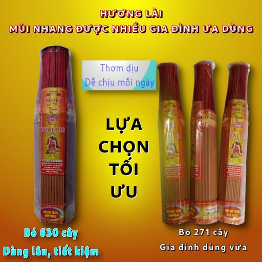 Nhang Thơm Hương Lài 4 Tấc Bó Đại 630 Cây Phát Lộc – Thơm Dịu, Ít Khói, Dùng Lâu Tiết Kiệm