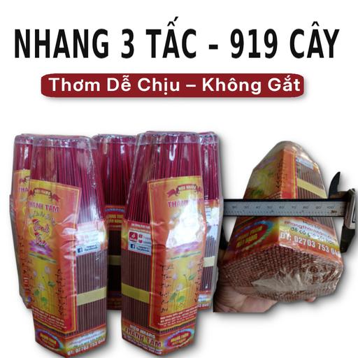 Nhang Thơm Bo Vàng Lùn 3 Tấc 919 Cây THÀNH TÂM – Mùi Thơm Đầm Dịu, Ít Khói, Sạch Trần Nhà