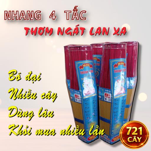 Nhang Thơm 4 Tấc Nhãn Xanh Đại 721 Cây – Hương Thơm Dịu, Cháy Lâu, Ít Khói