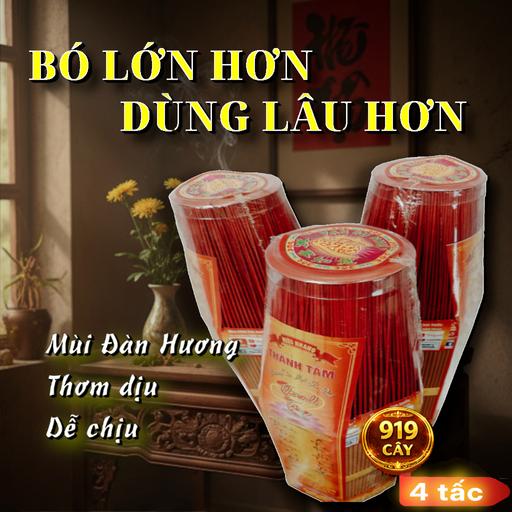 Nhang Thơm Bo Vàng Đại 919 Cây – Hương Đàn Hương Đầm Dịu, Cháy Lâu, Ít Khói