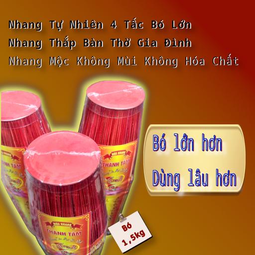 Nhang Tự Nhi&ecirc;n 4 Tấc 1,5kg D&ugrave;ng H&agrave;ng Ng&agrave;y &ndash; &Iacute;t Kh&oacute;i, Kh&ocirc;ng M&ugrave;i, Tiết Kiệm