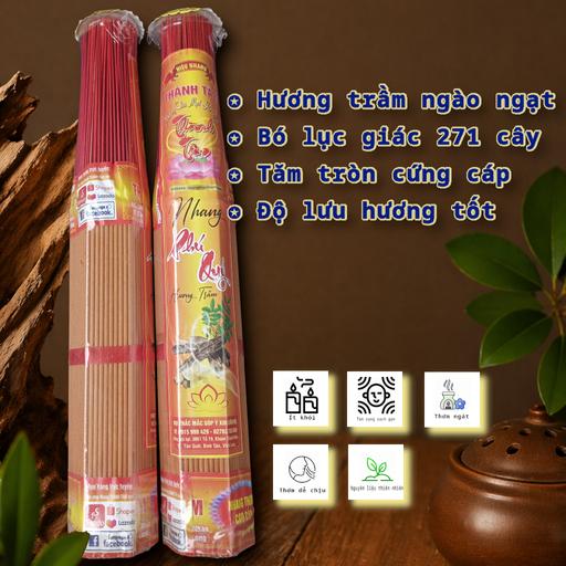Nhang Thơm Mùi Trầm Phú Quý 4 Tấc 271 Cây THÀNH TÂM – Hương Trầm Lan Tỏa Lòng Thành
