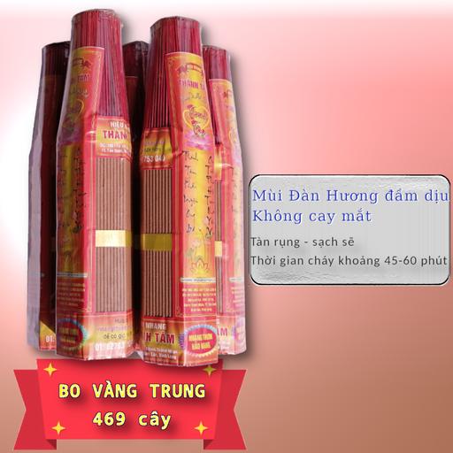 Nhang Thơm Không Cay Mắt 4 Tấc 469 Cây – Thơm Đầm Dịu, Thắp Bàn Thờ Gia Tiên Hàng Ngày | Bo Vàng Trung