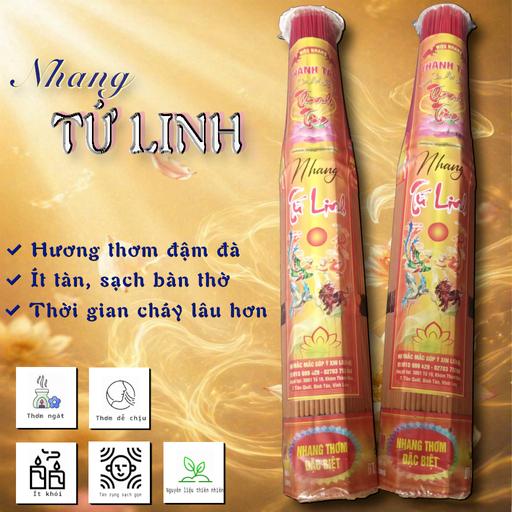 Nhang Thơm Ít Tàn Tứ Linh 4 Tấc 271 Cây THÀNH TÂM – Thơm Dịu, Không Cay Mắt, Sạch Sẽ Nơi Thờ Tự